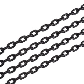 Cheriswelry 16.4Feet Aluminium Cable Chain Black 8x5mm Unwelded Open Cross Oval Wire Link for Men Women Jewellery Pants Chain Making