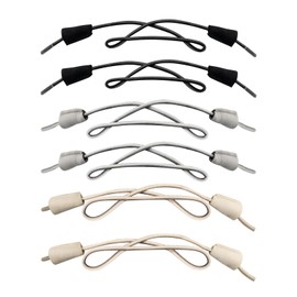 Endoto 3 Pairs Shoelaces for Hey Dude Elastic No Tie Stretch Round Strings Replacement Laces Shoes(Color:Black&Grey&Beige,Size:18Inch)