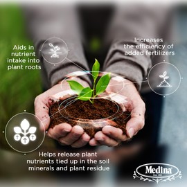 Medina Beneficial Microbes - Enhance Soil Nutrient & Health with Natural Blend, Ideal for Home Gardens, Concentrated 4oz Jar - Treats up to 24,000 sq ft, Sustainable, Long Shelf Life