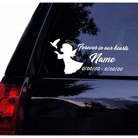 Tshirt Rocket Forever in Our Hearts Memory Decal - Vinyl Car Decal Window Sticker (16", White)