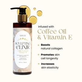 Manat Sculpting Elixir Cellulite Reduction Massage Oil – 100% Natural – Nourish, Hydrate, & Improve Skin Tone w/Jojoba & Cypress Oils & Vitamin E – Toned, Firm & Soft Skin, Self Care, Gift- 8.4oz