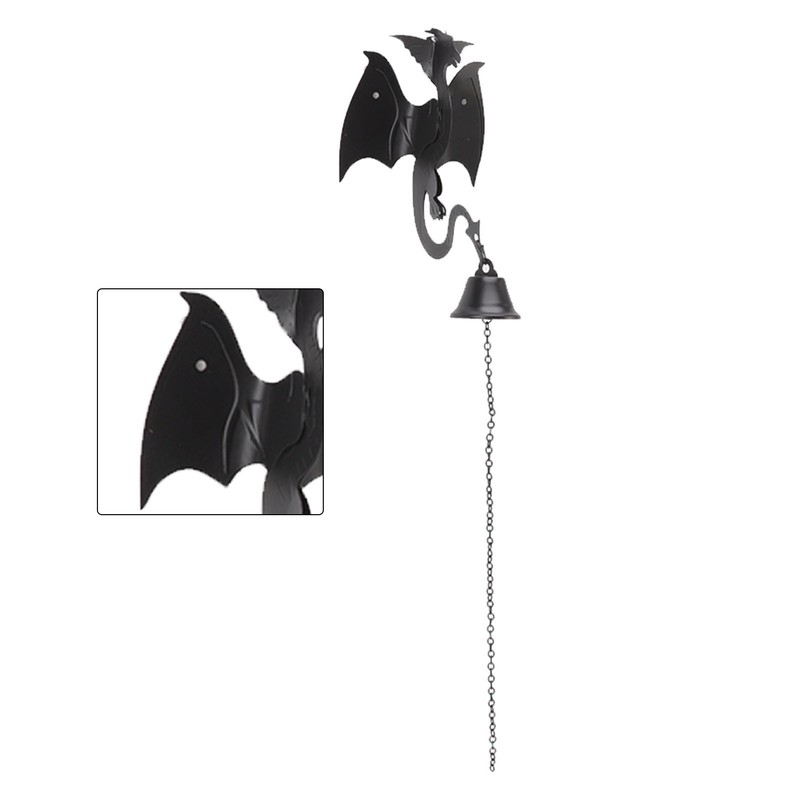 Wind Chime Gothic Dragon Design Retro Style Home Decoration Iron