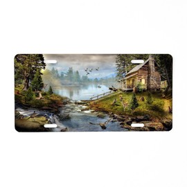 CafePress Wildlife Landscape Aluminum License Plate, Front License Plate, Vanity Tag