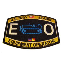 U.S. NAVY SEABEE EQUIPMENT OPERATOR EO PATCH - Color - Veteran Owned Business.