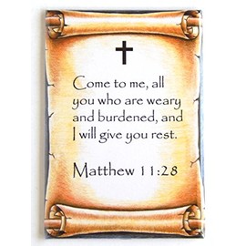 Matthew 11:28 Bible Verse Fridge Magnet (2.5 x 3.5 inches)