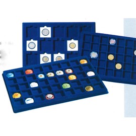 Lighthouse Blue Felt Coin Display Trays Storage Assorted Sizes In Packs Of 2 (12 x 66mm)