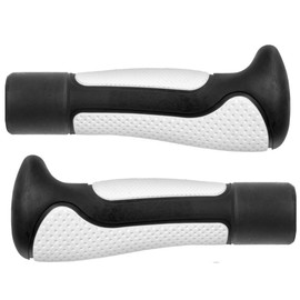 BRAT KIER2K Bike Grips - Set of 2 Handlebar Grips with Anti-slip Surface - Bike Handlebar Grips - Ergonomic Handlebar Grips - 138/138mm - Black/White
