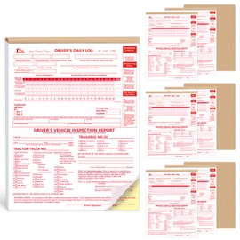 10 Pcs 8.5x11inch 2-in-1 Driver Log Books for Truckers Dot Log Book Driver Vehicle Inspection Report Log Books with Detail Backup Truck Inspection Forms 2-Ply Carbonless for Drivers （Large Size)