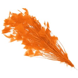 PATIKIL 10-12 Inch Turkey Feathers, 1 Set Fluffy Bulk Natural Feathers for Crafts Carnival Handwork Clothing Costumes Wedding Party, Orange
