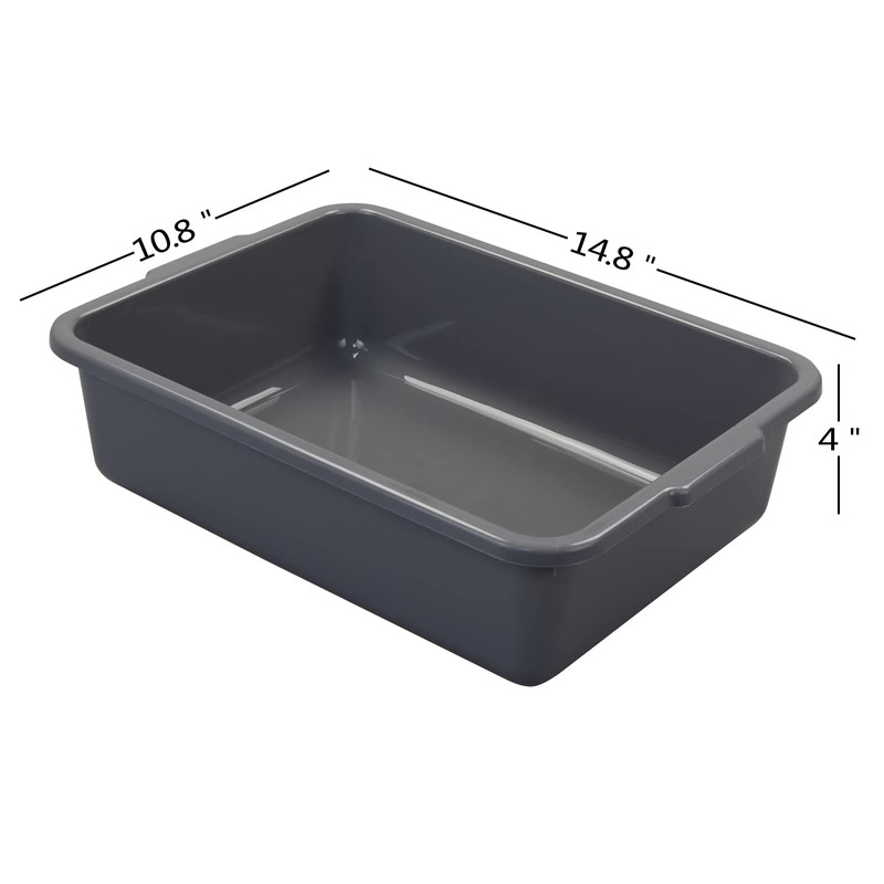 Kekow 4-Pack 8 L Commercial Box Tub, Small Plastic Bus
