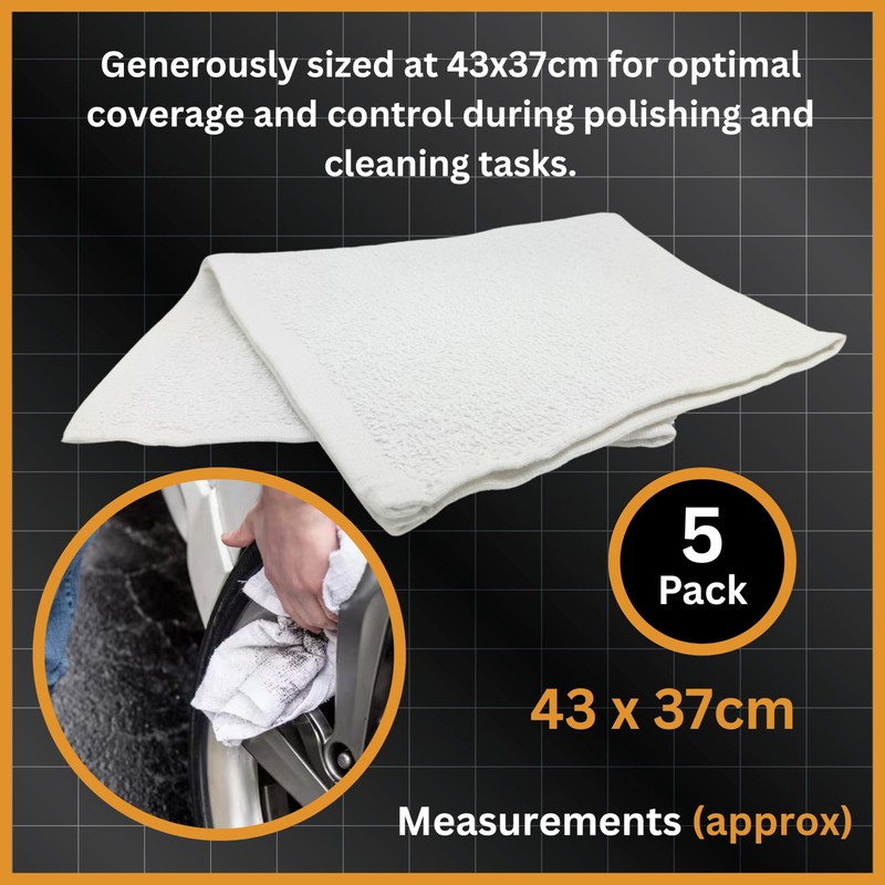 Tek Automotive Heavy Duty Terry Towelling Cleaning Cloths – 5