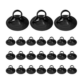 Ohleats 24PCS Car Glass Windshield Sunshade Suction Cups, Powerful Pull Ring Dovetail Sucker Hooks, Multi-Purpose Window Suction Cups for Kitchen Bathroom, Car Accessories (Black, 4.5 cm)