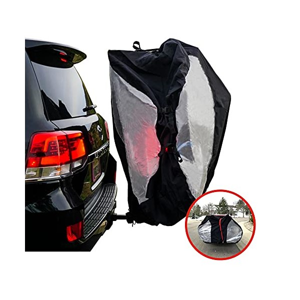 Formosa Covers Bike Cover for Car, Truck, RV, SUV Transport on Rack - Protection While You Roadtrip or Perfect for Home Storage, Reflectors (Dual (2 Bikes))