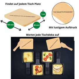 8 x Hofmeister® Wooden Raclette Coasters - for Wooden Pans, Print "for Raclette Pans", Protects Raclette Pans & Tables from Burn Stains, Heat-Resistant Raclette Boards, Beech 10 cm