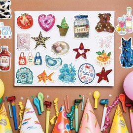 600PCS Aesthetics Stickers, Holographic Aesthetic Stickers for Water Bottles, Y2K Aesthetic Sticker for Laptop Daily Planner Phone Decal Girls Teens