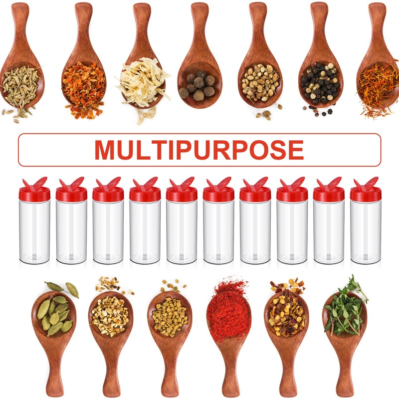 Zhehao 24 Pieces 16 oz Plastic Spice Containers Plastic Spice