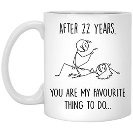 Q.PaddyShops 22 Year Anniversary Mug For Him And Her, 22Nd Wedding Anniversary Mug For Husband And Wife, 22Nd Year Dating Anniversary Cup, You're My Favorite Thing To Do Mug 11oz