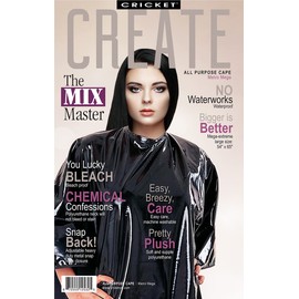 Cricket Metro Mega All Purpose Cape for Salon Clients Barbershop Hairdresser Cape for Adults, Adjustable Snap Neck Closure Haircut Hair Color, Black