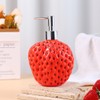 WAIT FLY Strawberry Shaped Soap Dispenser with Removable Pump, Refillable