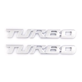 3D Metal Turbo Emblem Car Side Fenders Rear Trunk Sticker Turbo Emblem Replacement for Universal Cars (Silver)