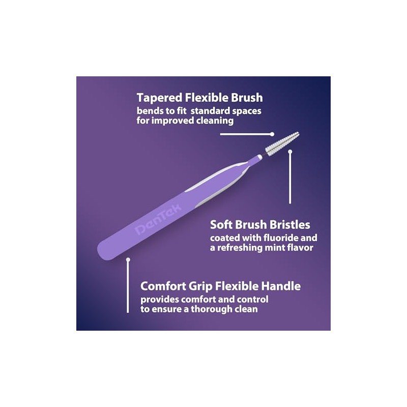 DenTek Slim Brush Advanced Clean, Interdental Brushes for Cleaning Between