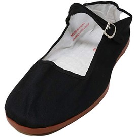 Zapatos8teen Mary Jane Zapatos de ballet de algodón para mujer, 118 Negro, 10