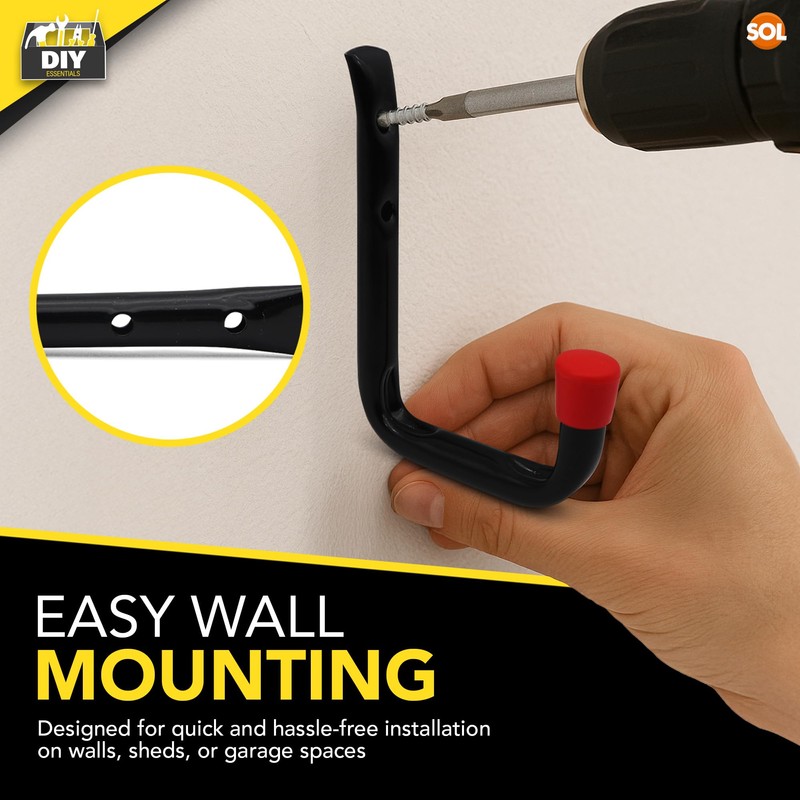 SOL 2pk All Purpose Metal Utility Hook – Heavy-Duty Wall-Mounted