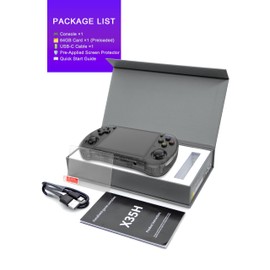 Powkiddy X35H Retro Handheld Game Console, - 10,000+ Games, 3.5" IPS, HDMI TV-Out, 4-6 Hour Playtime, Hall Joysticks, 64GB+ Dual Slots (Transparent Black)