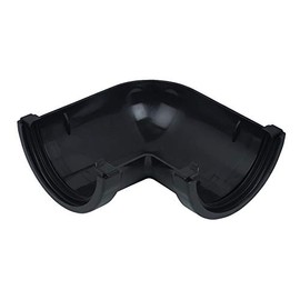 FLOPLAST 112mm Round Gutter Pipe 90 Degree Angle - Black