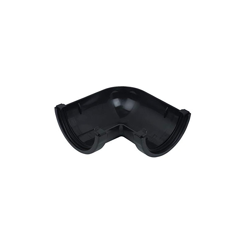 FLOPLAST 112mm Round Gutter Pipe 90 Degree Angle - Black