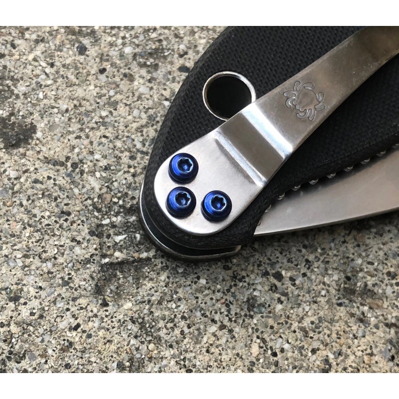 18-8 Blue Stainless Steel Screws For Spyderco Pocket Clip Manix