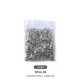 DIAO79NI Rhinestones 1440pcs SS10 Glass Nail Art Crystal AB Color Flatback Gemstones for Crafts Nails Makeup Bags and Shoes Decoration（SS10, AB Color）