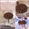 36 Pcs Chocolate Artificial Roses with Long Stems