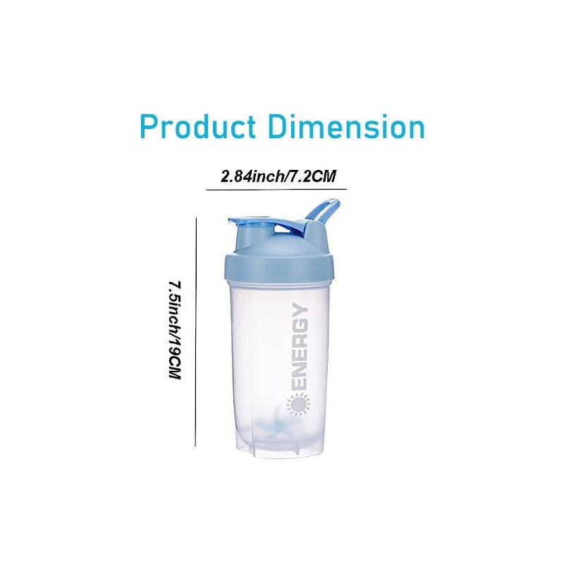 chenqi Protein Shaker Cup with Mixer Ball Gym Shaker Bottle