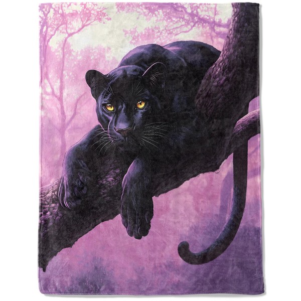 ainori Black Panther Fleece Blanket - Lightweight Soft Cozy Gifts