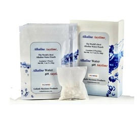 Alkaline Anytime Worlds Best Water Filter Pouch for Alkaline Water- Mobile Filtration System for Pitcher, Cup, Bottle, Jug, Any Container -High pH 9.5+ Ionized Electrolytes-Long-Life 60 Gallons-