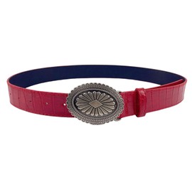 CZMZHFC Red Western Belt for Women, Vintage Leather Cowgirl Belts, Match Jeans, Pants, and Dresses, Cowgirl Belts Perfect for scenes like country music festivals, beach parties, and casual gatherings