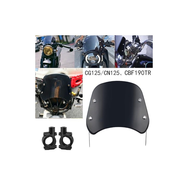 Motorcycle Headlight Windshield Windscreen for 5-7 Inch Round Motorcycles Wind