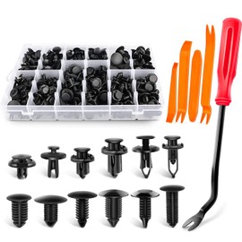 SANTUO Car Clips Set 200Pcs With Tools 6 Sizes Trim Clips Fasteners with 5 Trim Removal Tools Back Box Repair Clip Bumper Retainer Clips Car Body Clips Interior Fittings