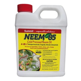 SUMMIT NEEM 85 Cold Pressed NEEM Oil, 4-in-1 Concentrate Makes Up to 21 Gallons, for Use On Vegetables, Fruits, Citrus, Nuts, Hemp, Lawns and Ornamental Plants (Quart)