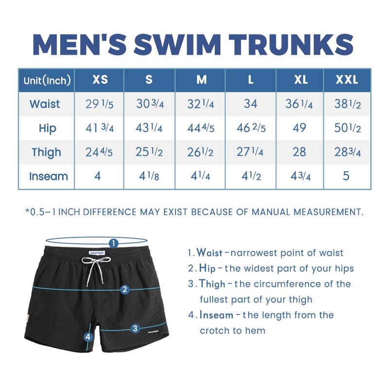MaaMgic Mens Swim Trunks with Mesh Lining Quick Dry Mens