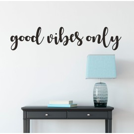 Good Vibes Only Inspirational Quote Wall Decal,Motivational Quotes Vinyl DIY Removable Wall Stickers for Livingroom,Positive Words Decorations for Home Office