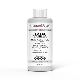 Aroma Depot 1 oz / 1 Ounce Sweet Vanilla Unisex Perfume/Body Oil Our Interpretation, Premium Quality Uncut Fragrance Oil