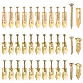 LXUEJIE 60 PCS Self-Drilling Anchors, 3 Size Zinc Plated Steel Wall Anchors and Self Tapping Screws Kit for Heavy Duty Easy Application No Drill or Holes in Wall for Wall Hanging
