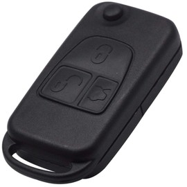 1 x replacement key shell with 3 buttons, flip key, car key, Chiavi key with blank type: HU44 remote control, remote control key housing without electronics. INION