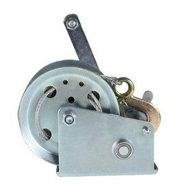 TINVHY 1200 lbs Hand Crank Winch with Brake Come-Along Heavy Duty Steel Cable for Boat, Trailer, ATV or Deer Feeder