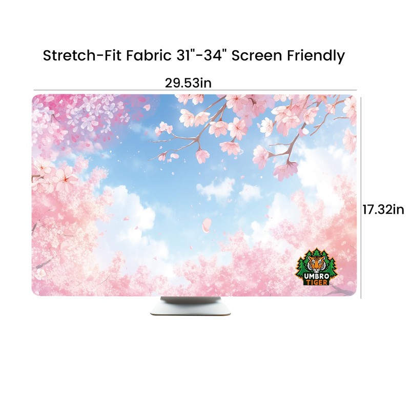 Umbrotiger 32-inch monitor dust cover, elastic polyester sunshade, 31" 32"