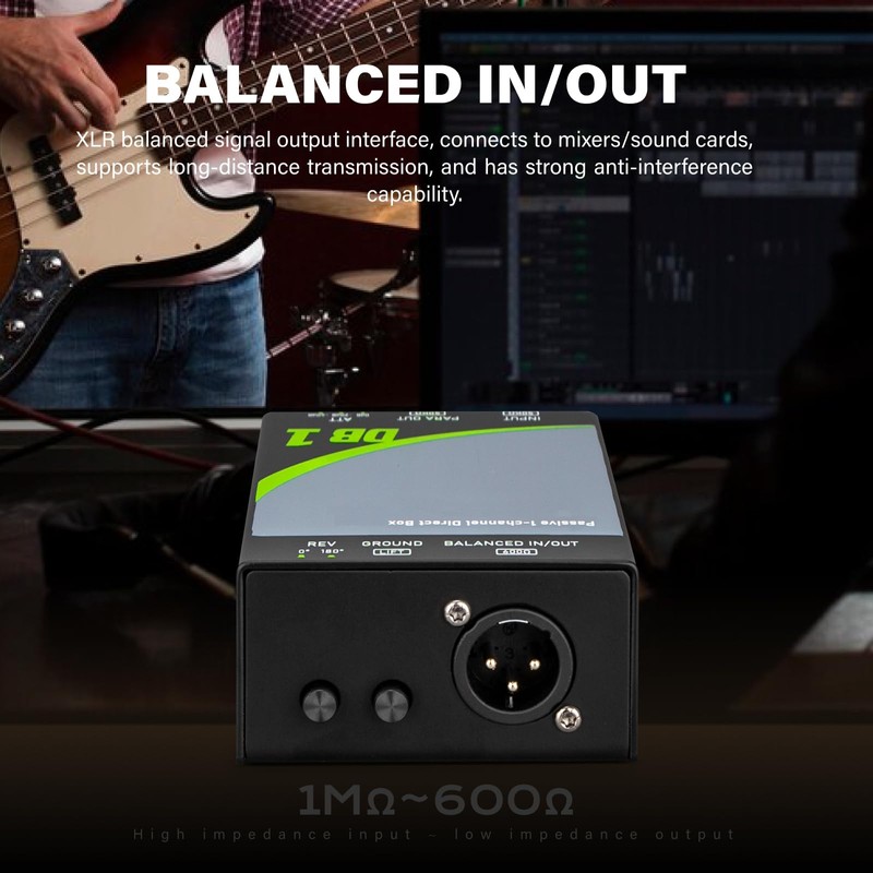 Bolanle Passive 1-Channel Direct Box DI for Guitar, Bass &