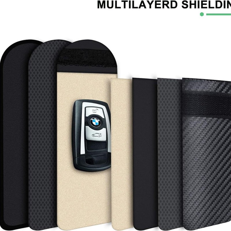 Faraday Pouch for Car Keys,3.5''X5.5'' Faraday Bag, Carbon Fiber Car