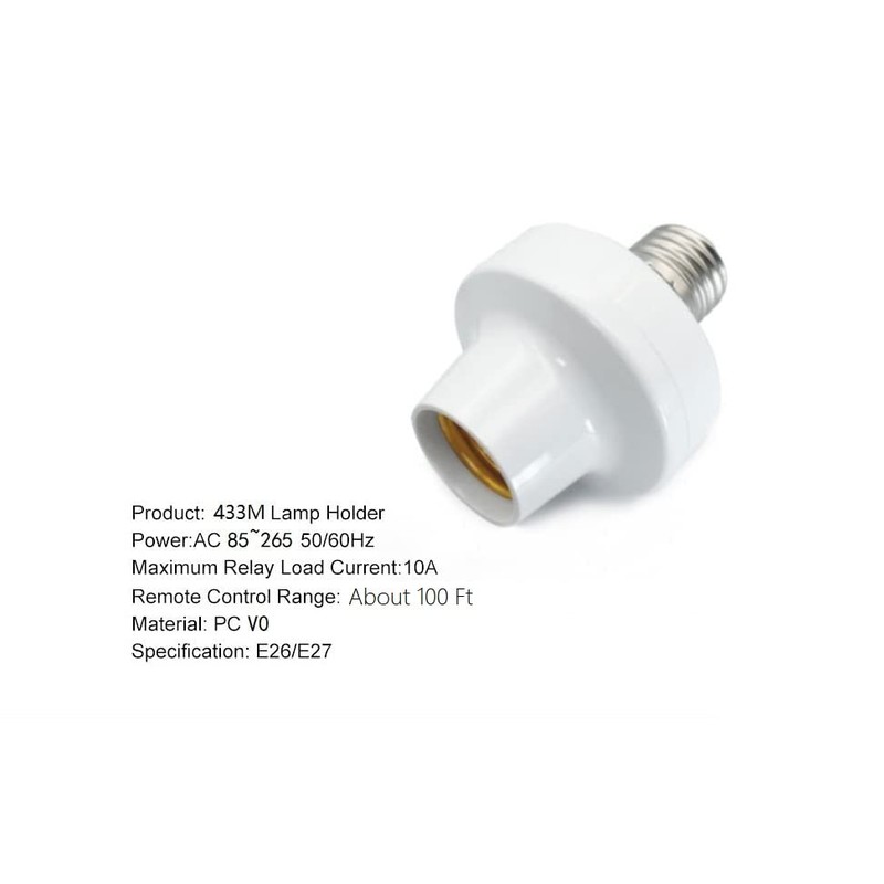 QIACHIP RF 433Mhz Wireless Remote Control Light Lamp Socket E26